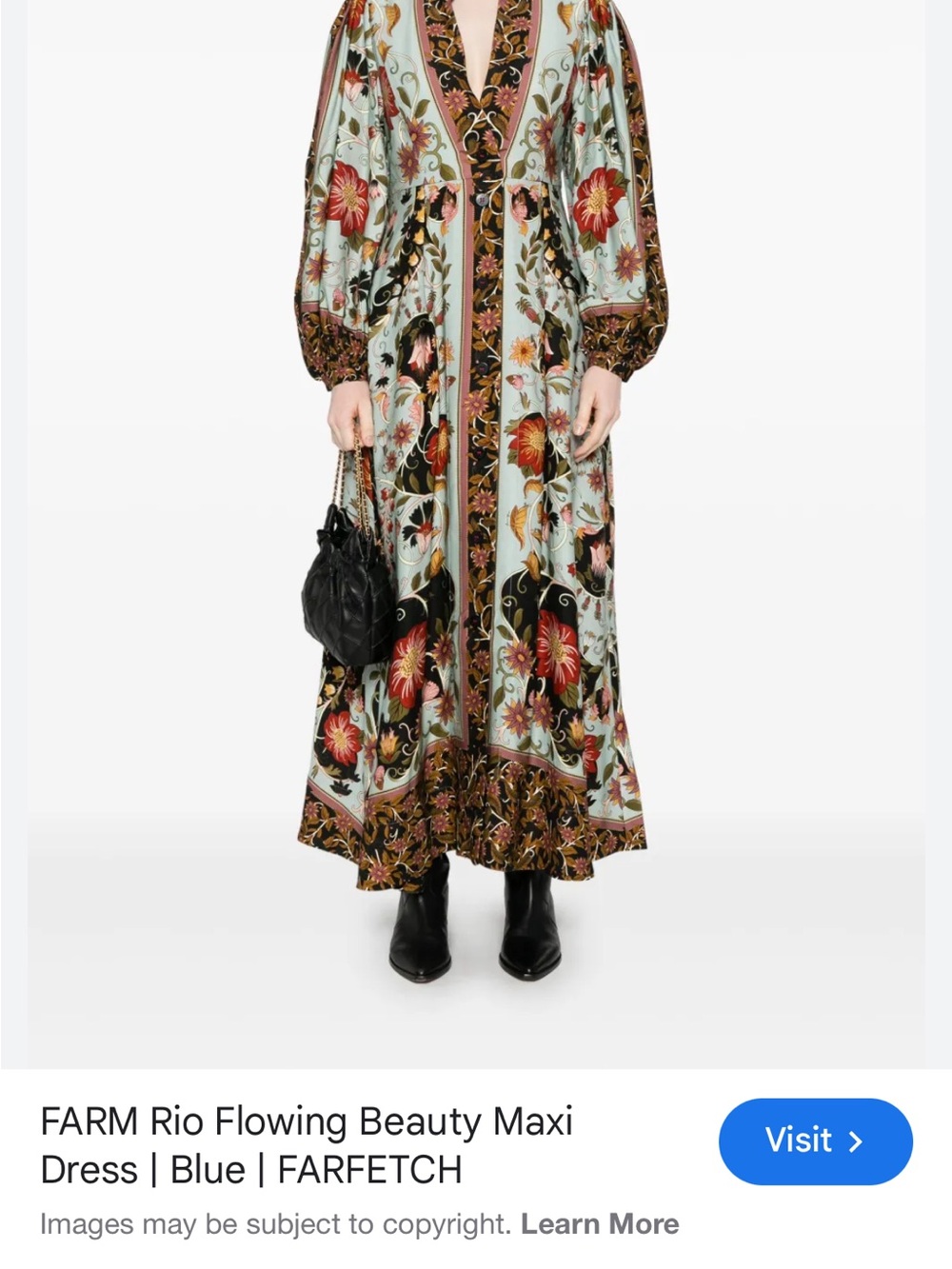 FARM Rio Mint and Rust Floral Maxi Dress - Picture 7 of 7